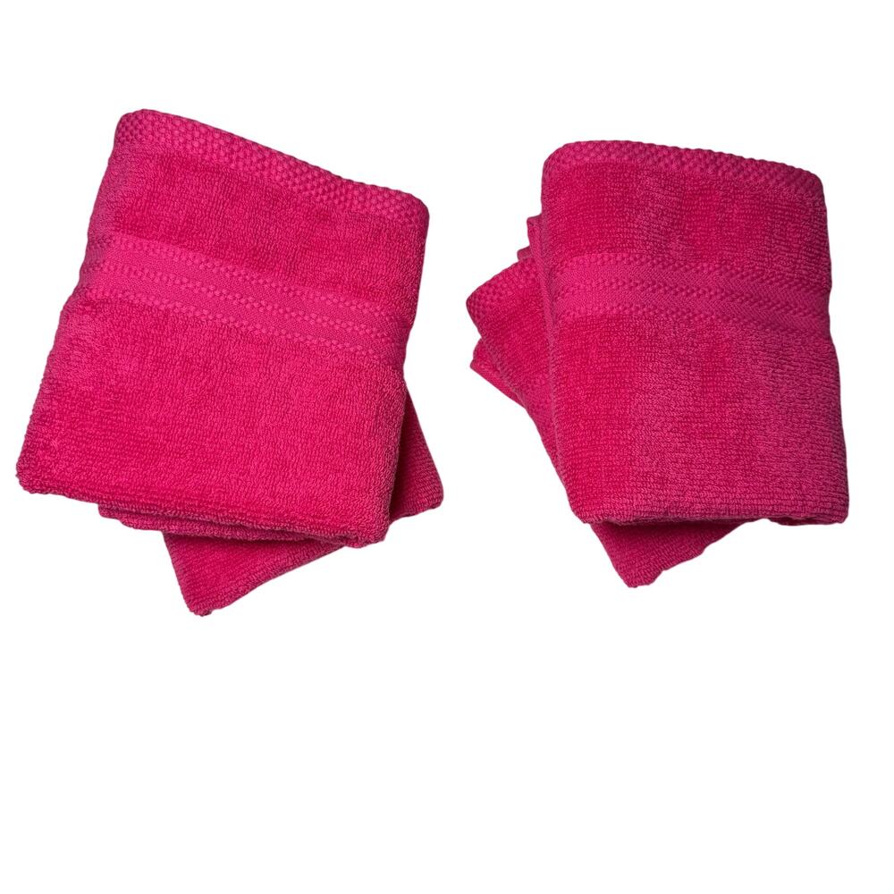 Set of 4 Glamburg Hand Towels Pink 100% Cotton Ultra Soft Made in India
